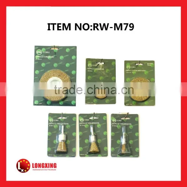 Factory Supply Flate Brass Stainless Aluminum Head Cup Brush With Shank for Metal Remover Cleaning photo-2