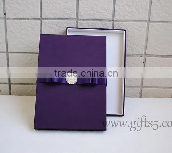 Luxury Elegant Purple Wedding Gift Box Wedding Invitation Box photo-3