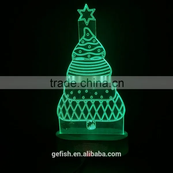 USB Style Hot Sale Night Lighting Acrylic 3D Table Lamp With Laser Cutting photo-2