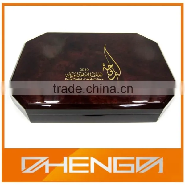 Hot!!! Customized Made-in-China 6 Comparment Shining Logo Wine Lacquer Tea Gift Box (ZDW13-T021) photo-5