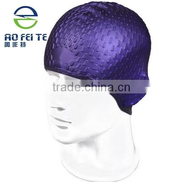 2015 Hot Sell Unisex Waterproof Elastic Diving Silicone Bathing Cap Swimming Hat photo-2