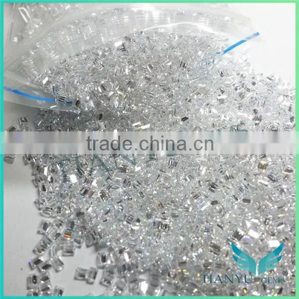 China Gemstone Manufacturer Good Price High Quality White Color Ladder Square Shape Cubic Zirconia photo-2