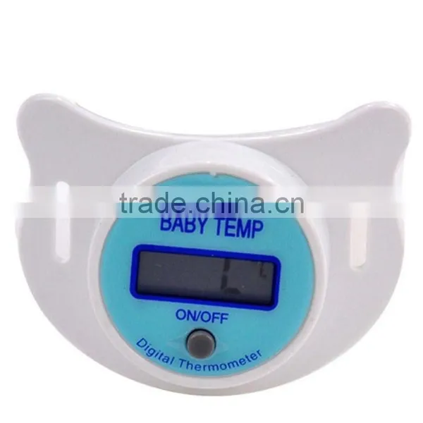 Portable Digital LCD Pacifier Thermometer Baby Nipple Soft Safe Mouth Nipple Temperature Pacifier Chain Clip Holder VCI24 P20 photo-2