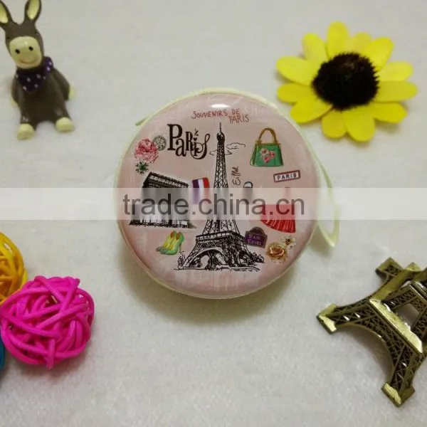 Fashion Paris Style Popular Round Zipper Tin Box Zipper Coin Purse photo-3