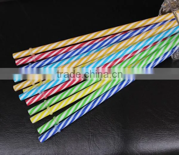 Reusable Straws Swirly Color Hard Plastic Drinking Straws