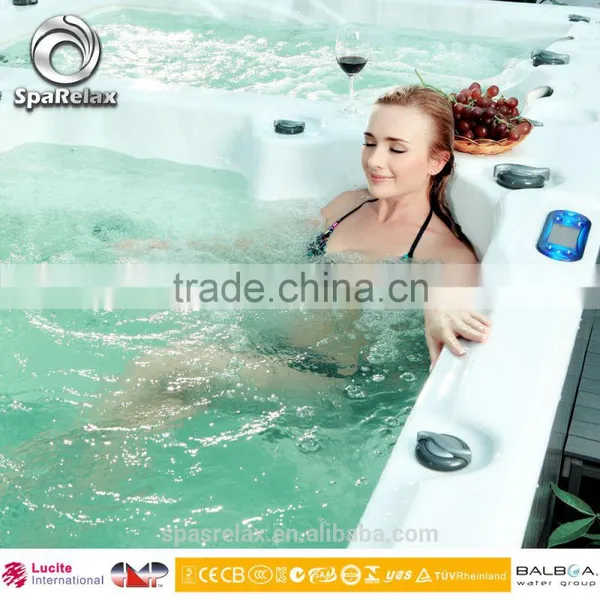 2016 Top Quality Fiberglass Balboa Control Spa Pumps Acrylic Luxury Spa Tub Outdoor Massage Swim Spa photo-2