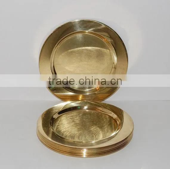 Gold Charger Plate/ Gold Show Plate/ Gold Wedding Table Plate photo-5