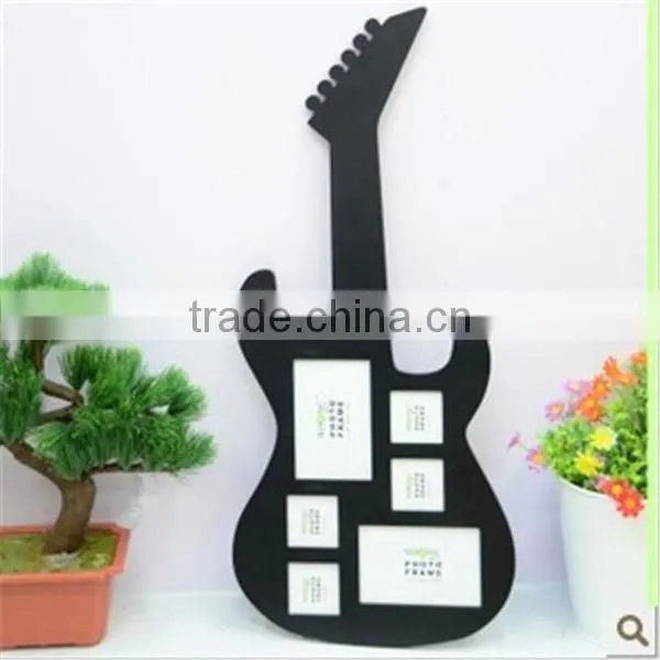 Custom Handmade Guitar Shaped Wood Collage Photo Frame Wholesale photo-2