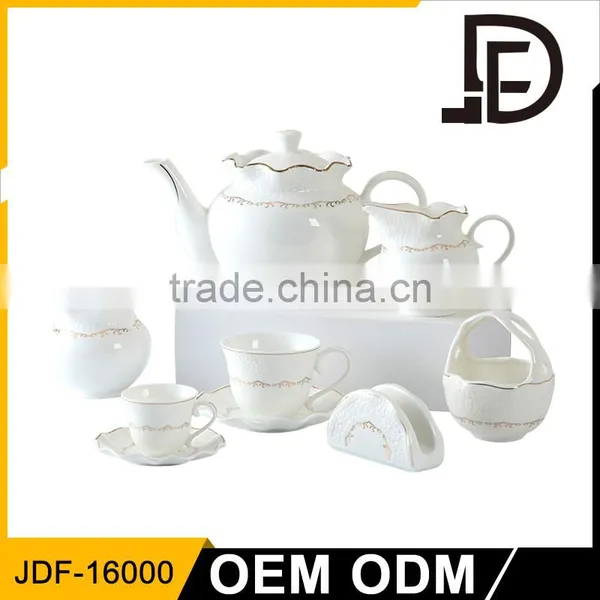 Drinkware Wholesale Wedding Return Gift Grace Tea Ware 17 Pcs Ceramic Tea Set, Tea Pot Set, Bone China Tea Set photo-2