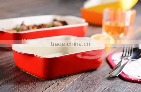 2017 Colorful Glazed Stoneware Baking Pan Dishes Custom Ceramic Bakeware Sets photo-5