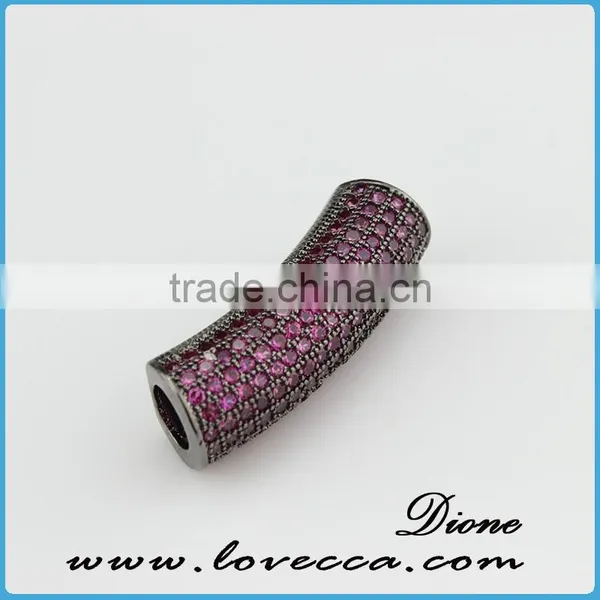 Fashion Design Sterling Silver Color Pendant in Pipe Shape With Cooper Micropave Setting Pendant photo-3