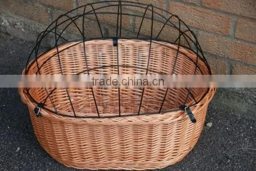 Wicker Bicycle Pet Travaler Carrier B Asket Front Bike With Wire Lid photo-2