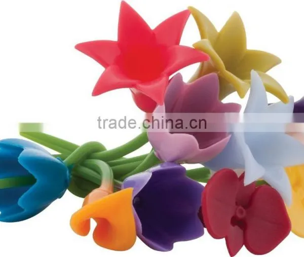 Duo Tone Floral Wine Charms photo-5