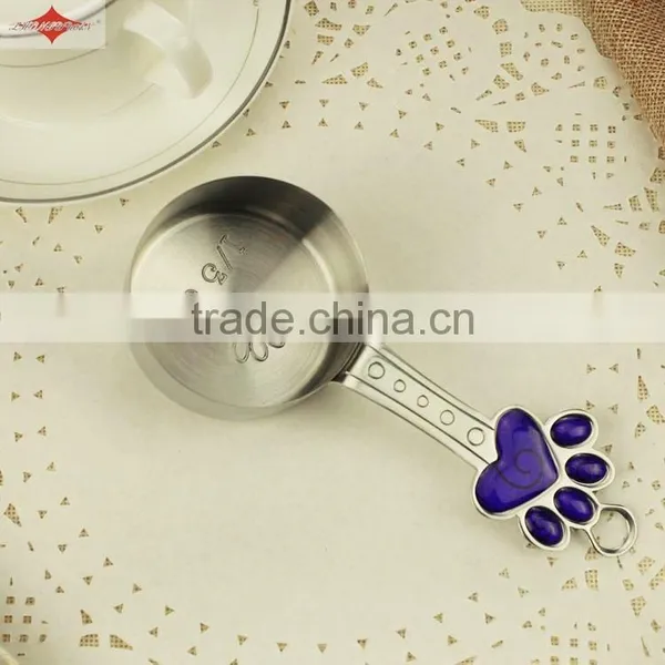 ZY-L1022 4pcs Stainless Steel Measuring Cup Set With Lovely Doggy Footprints Handle photo-4