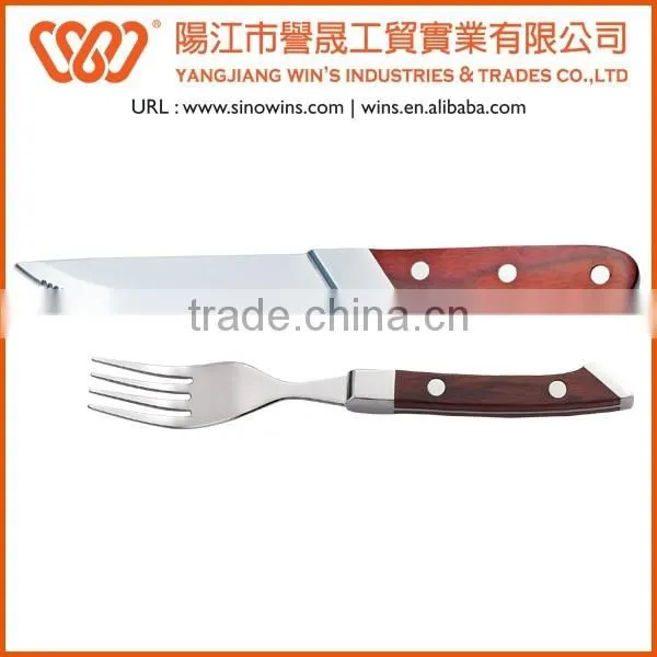 A-SK052 Super Quality Stainless Steel Steak Knife Set With Wooden Handle photo-2