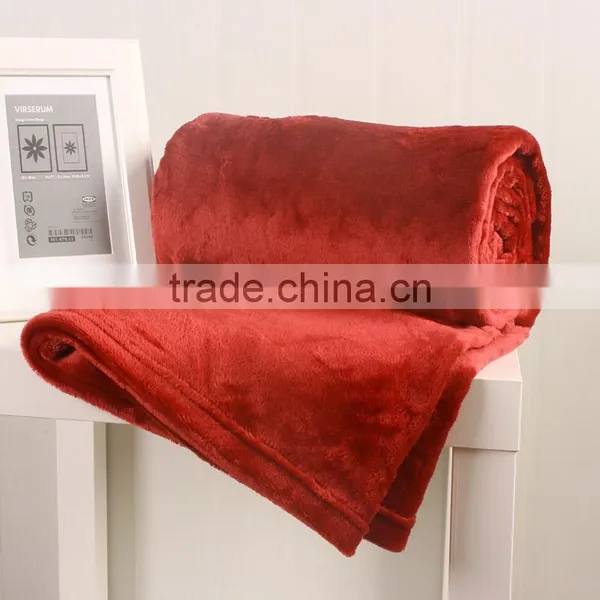 100% Polyester Printed Solid and Soft Coral Velvet Fleece Blanket photo-2
