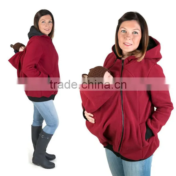 2016 New Style Multiple Function Mother Dress Three-in-one Cover Baby Women Hoodie Sweatshirt Polar Fleece Warm OEM photo-2