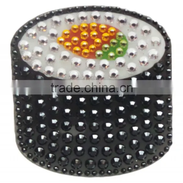 High Quality Cartoon Cake Happy Birthday Rhinestone/Acrylic /Gem Stone Glitter Sticker Wall Decals DIY photo-3
