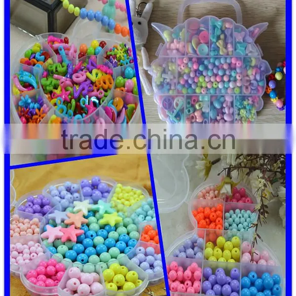 Mix Shaped Loose Beads Set Box Kids Fashion Jewelry Acessories Acrylic Loose Beads for Children Gift photo-6