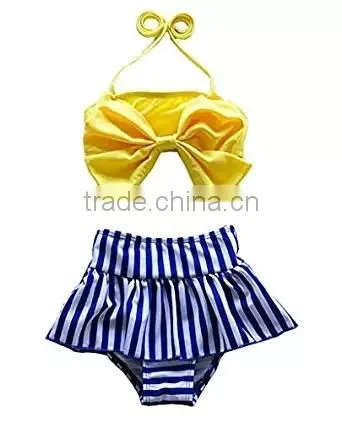 Baby Boutique Clothing Baby Girl Bow Bikini 2 Pieces Swimsuit China Manufacturer photo-3