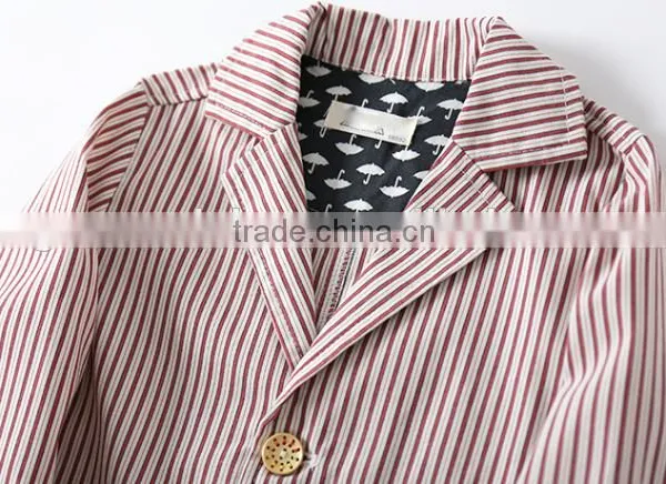 2017 New Latest Design High Quality Factory Price Flax Striped Boy Suit photo-4