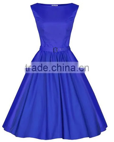 Walson Wholesale Hot New Summer Women Casual Dresses Retro Party Robe Rockabilly 50s Black Vintage Dress photo-5
