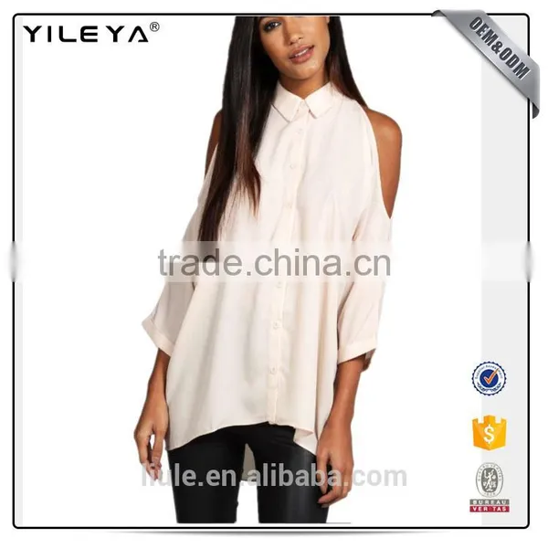 New Design Blouse Casual Tops Chiffon Sexy Women off Shoulder Shirt photo-3