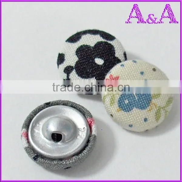 20mm Black Fabric Covered Spring Snap Buttons With Silver Metal Edges photo-5