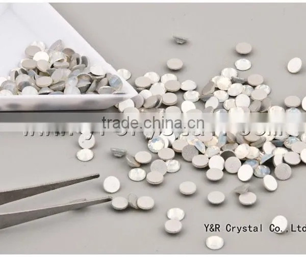 White Opal Nail Art Glass Rhinestone Silver Flat Back Rhinestones photo-5