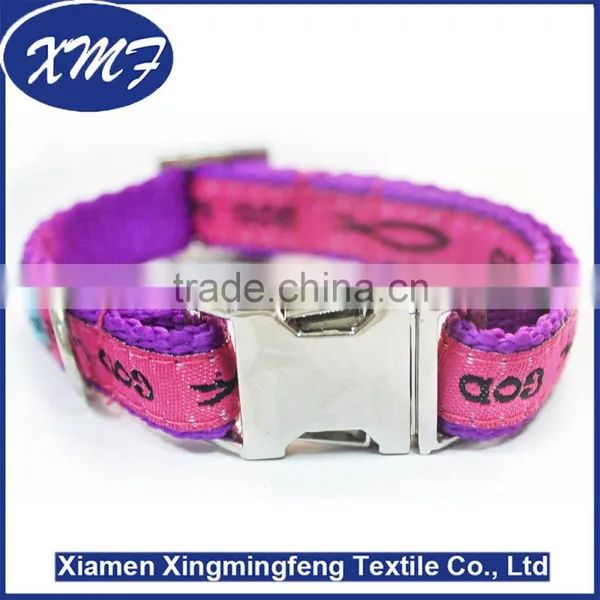Custom Logo Adjustable Dog Collars With Mental Safety Breakaway Buckles photo-3
