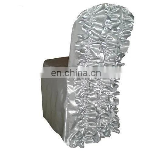 Newest Style Chiffon Ruffled Wedding Chair Cover Sash With Hood photo-5
