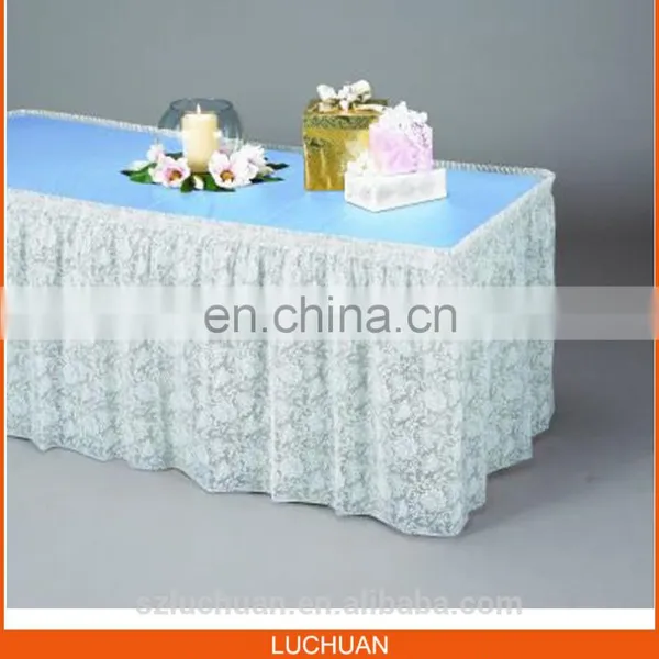 Fashion High Grade Transparent Lace Wedding Table Skirts Decoration photo-2