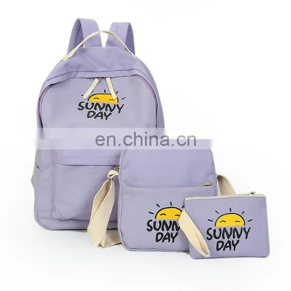 Wholesale Fashion Canvas 3pcs School Backpack Bag Set photo-4