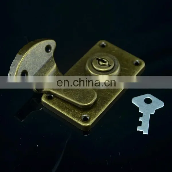 Custom Made Antique Bronze Travel Vanity Luggage Hasp Locking Case Latch With Key photo-5