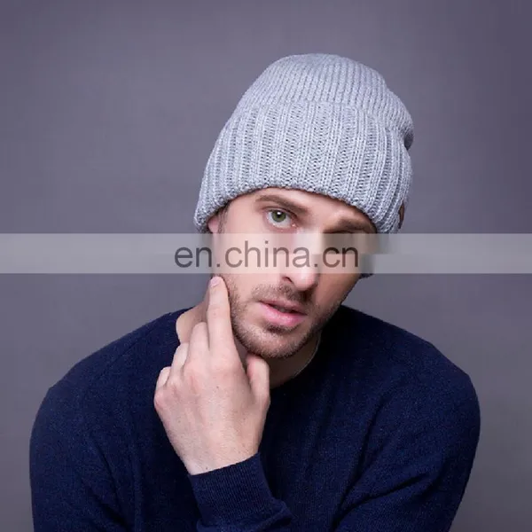 Custom Warm Men's Winter Wool Knitted Hat for Men photo-4
