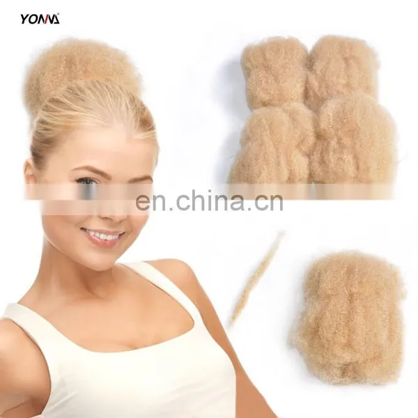 4pcs/lot Tight Afro Kinky Bulk Hair 100% Human Hair For DreadLocks,Twist Braids Blonde Hair photo-5