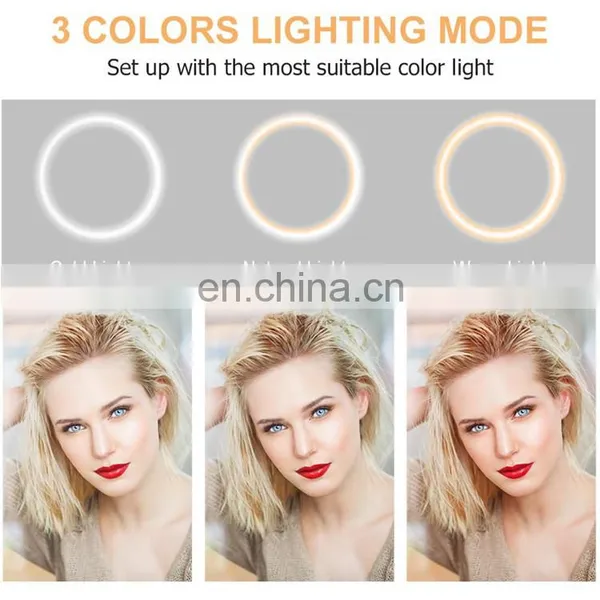 10 Inch 26 cm Dimmable LED Desktop Live Broadcast Makeup Photographic Selfie Led Ring Light photo-6