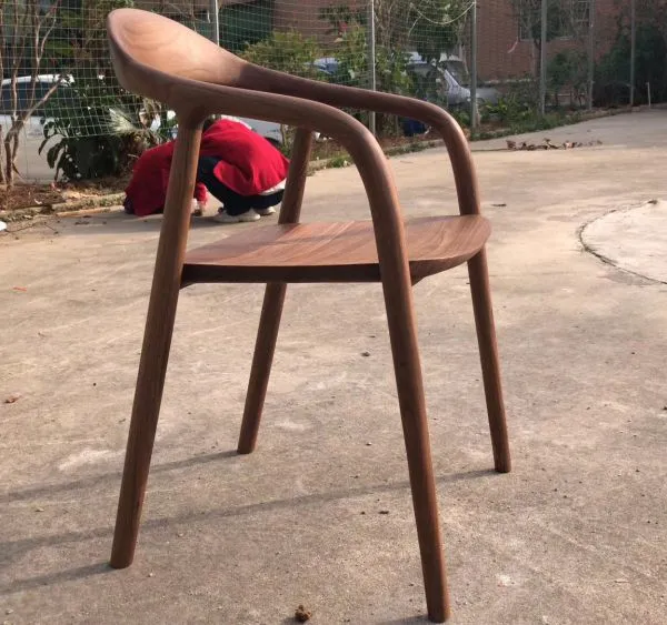 2021 High Quality Affordable Furniture Chairs Neva Armchair in Solid Ashwood/america Walnut photo-4