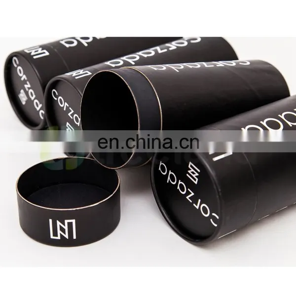 Custom Black Kraft Paper Tube Packaging For Bottles photo-5