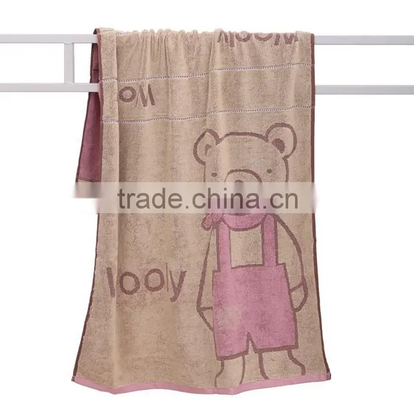 Best Quality 100%cotton for Kids Cartoon Bear Design Baby French Terry Knitting Fabric Quick-dry Towel photo-2