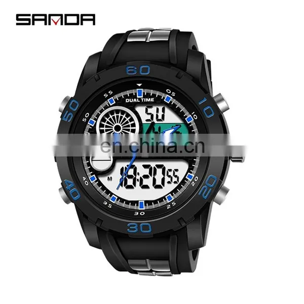 SANDA 795-1 Latest Water Resistant Analog Digital Silicone Watches Fashion Branded Wrist Watch photo-5