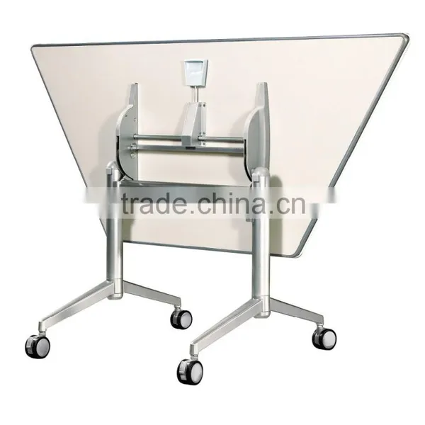 Moveable Wheel Folding Table Meeting Desk Special Shape for Sale HD04A2-E photo-2