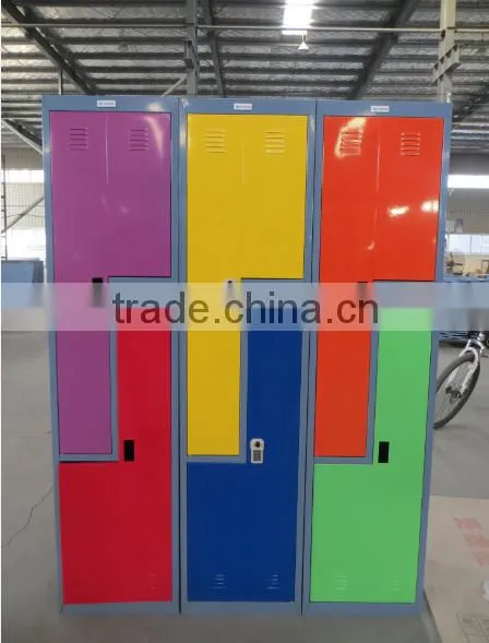 (DL-SL1) Colorful Customized Commercial Office Furniture Z Shape Steel Locker, L Shape Metal Locker, Slant Steel Locker photo-4