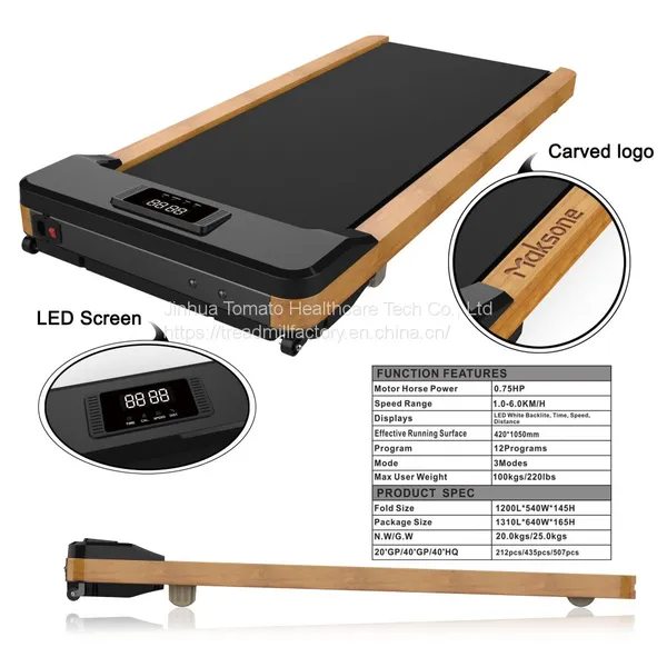 JT01Flat Treadmill Under Desk Treadmill Walking Pad Folding Treadmill for Home Gym LED Display Ultrasonic Sensors Equipped photo-3