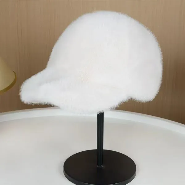 Women's Faux Fur Baseball Cap photo-3