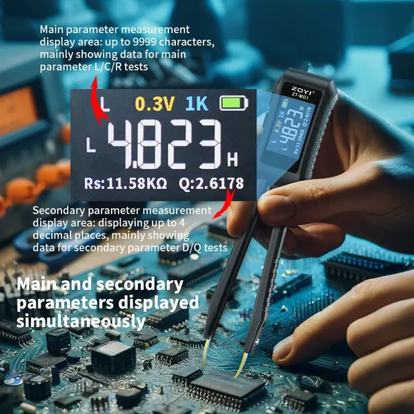 ZT-MD1 Smart Mini Tweezer Bridge Component Tester for SMD ESR, Capacitance, Resistance Measurement photo-5