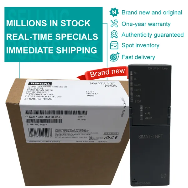 Siemens New Genuine 6GK7343-1CX10-0XE0 SIMATIC S7-300 CP343-1 Модуль промышленного коммуникационного процессора Ethernet PLC