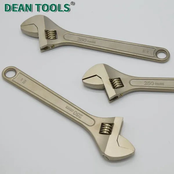 Non-Sparking Adjustable Wrench DEAN TOOLS Aluminum Bronze 6-Inch Natural Gas Pipeline Mining Operations Safety