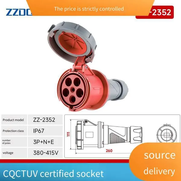 Zhongzhao Electrical Industrial Plug, 5-pin, 125a High Current, Outdoor Use, cb Certified, ce Certified photo-4