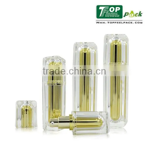 Crystal Acrylic Cosmetic Packaging With Luxury Gold Inner Bottle Cosmetic Bottles 100ml